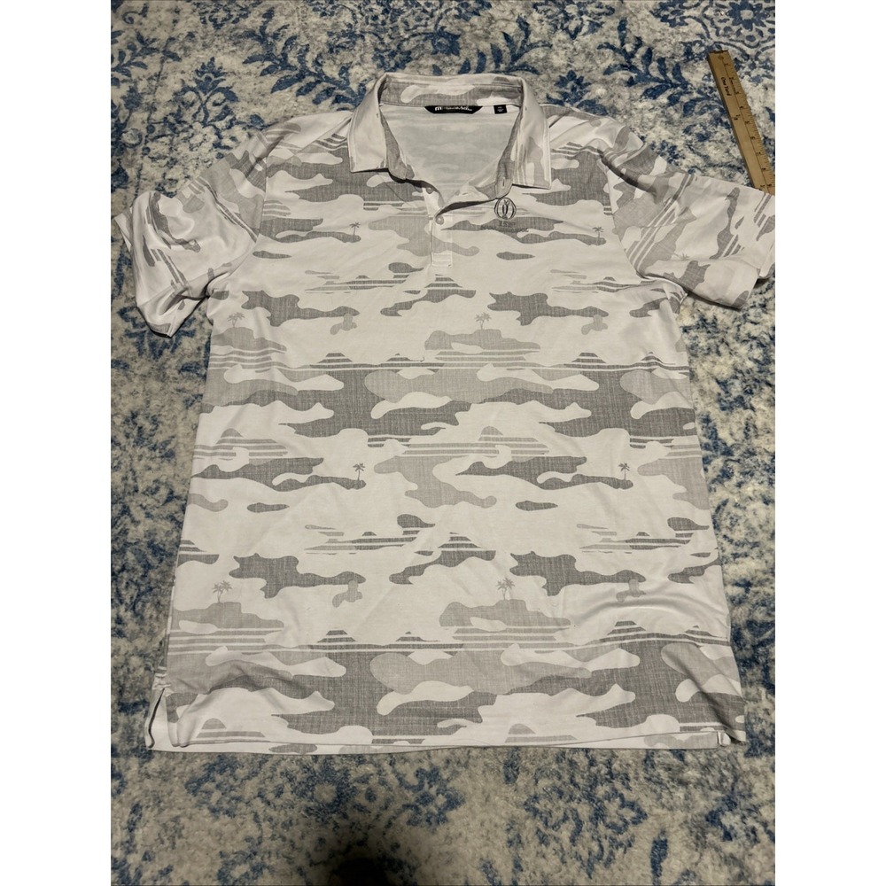 Travis Mathew Golf Polo Mens 2xl Camo Floral Palm Tree AOP Matthew Shirt